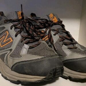 New Balance Gray & Orange Trail Sneakers